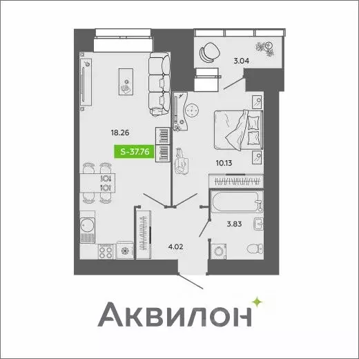 1-к кв. Архангельская область, Архангельск ул. Урицкого (37.76 м) - Фото 0