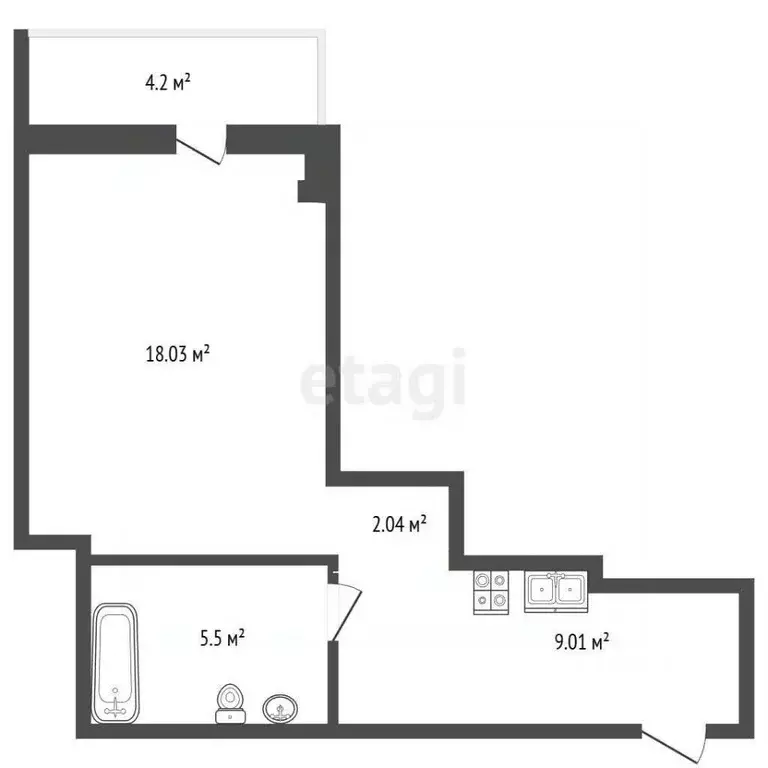Студия Севастополь Севастопольская зона ЮБК кв-л, 14Вс2 (38.0 м) - Фото 2