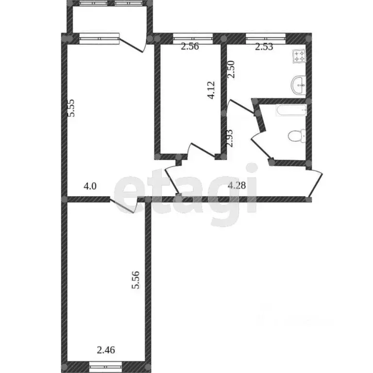 3-к кв. Белгородская область, Шебекино ул. Шолохова, 1 (74.0 м) - Фото 1