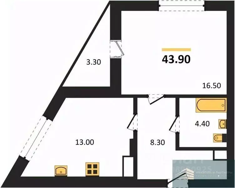 1-к кв. Воронежская область, Воронеж бул. Содружества, 1 (43.9 м) - Фото 0