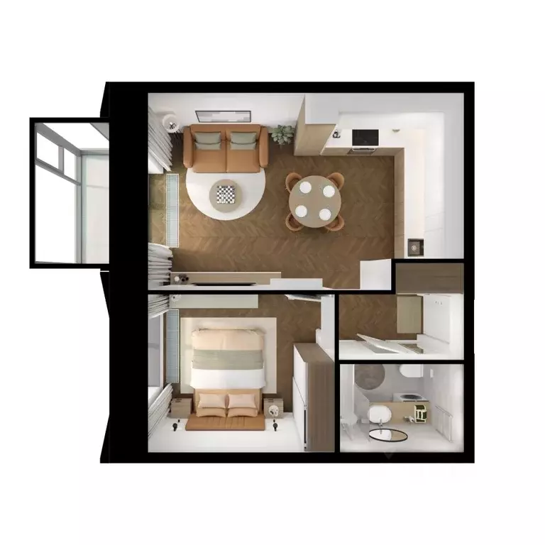 1-к кв. Татарстан, Казань Ботаническая 3 жилой комплекс, 2 (43.1 м) - Фото 2