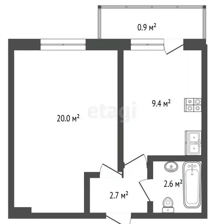 1-к кв. Московская область, Одинцово Северная ул., 6 (35.4 м) - Фото 2