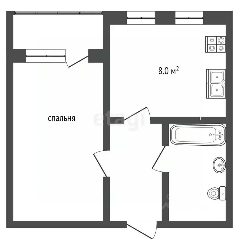 1-к кв. Тамбовская область, Тамбов Советская ул., 39 (38.8 м) - Фото 2