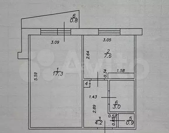 1-к. квартира, 33,3 м, 9/9 эт. - Фото 0