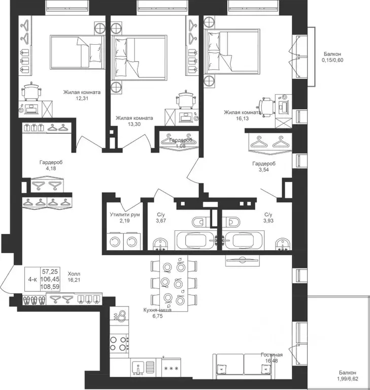 4-к кв. Татарстан, Лаишевский район, Столбищенское с/пос, с. Усады ул. ... - Фото 1