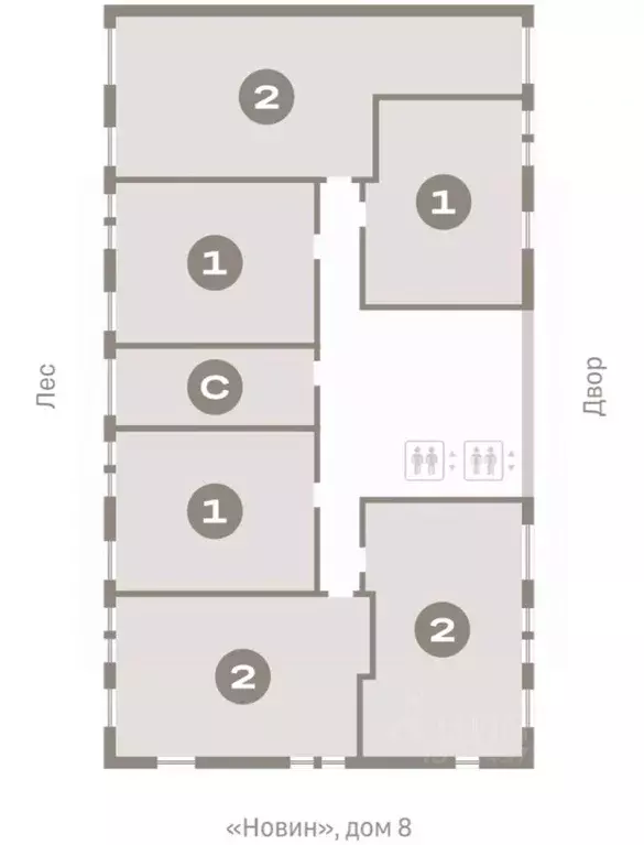 2-к кв. Ханты-Мансийский АО, Сургут 35-й мкр, Квартал Новин жилой ... - Фото 2