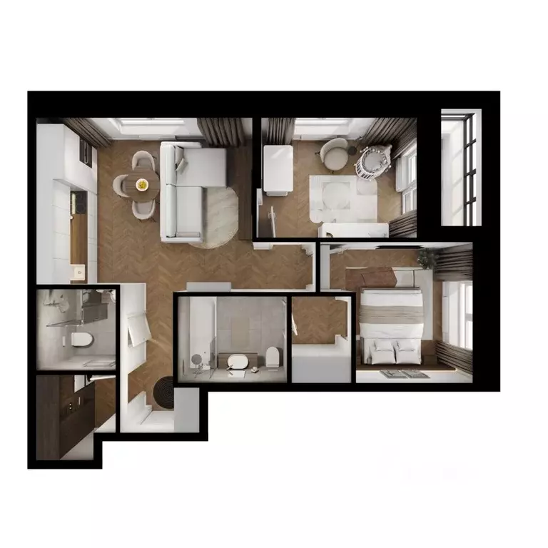 2-к кв. Сахалинская область, Южно-Сахалинск Уюн Парк жилой комплекс, ... - Фото 2