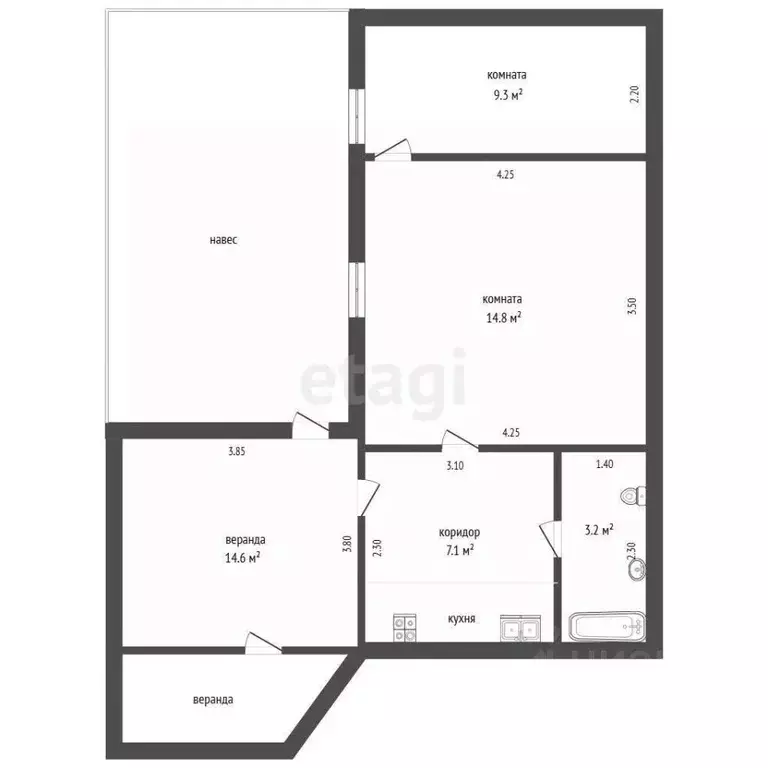 Дом в Тюменская область, Тюмень Домостроитель СНТ, ул. Ландыш (60 м) - Фото 2