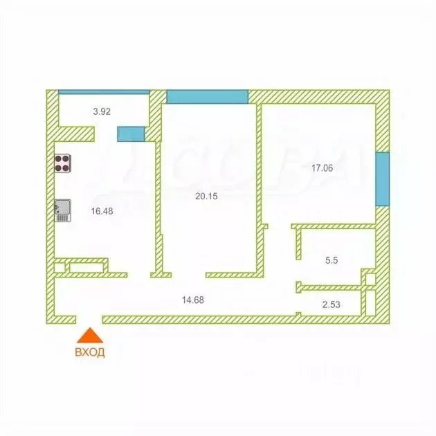 2-к кв. Тюменская область, Тюмень ул. 50 лет Октября, 4 (76.5 м) - Фото 2