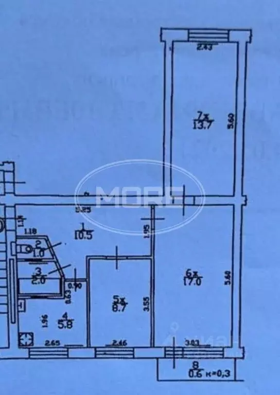 3-к кв. Калининградская область, Янтарный пгт ул. Советская, 104 (58.0 ... - Фото 2