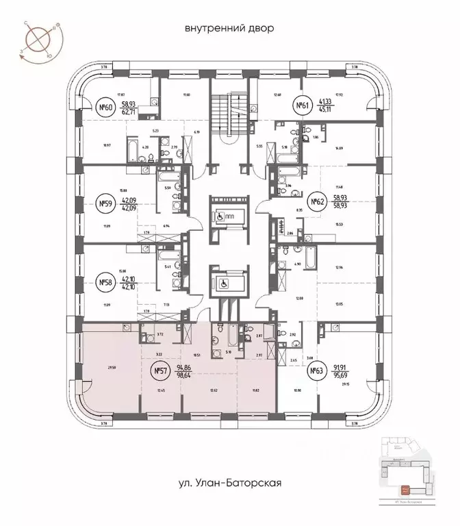 3-к кв. Иркутская область, Иркутск Макс жилой комплекс (98.64 м) - Фото 2