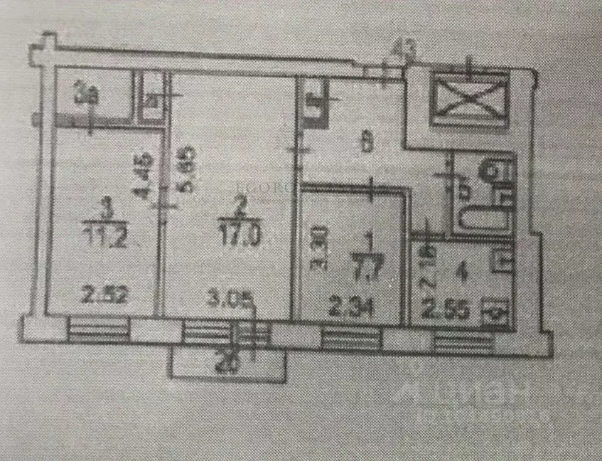 3-к кв. Москва Малый Песчаный пер., 2 (54.3 м) - Фото 2