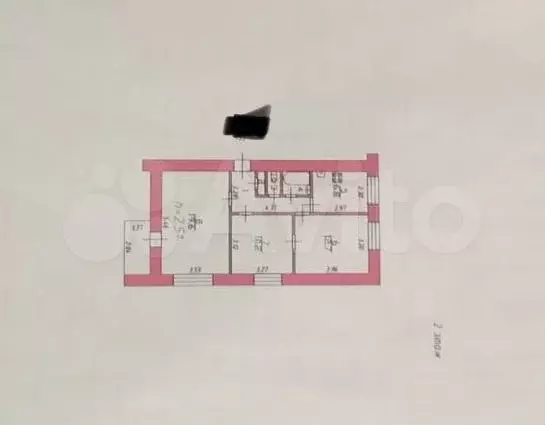3-к. квартира, 58,2 м, 2/9 эт. - Фото 0