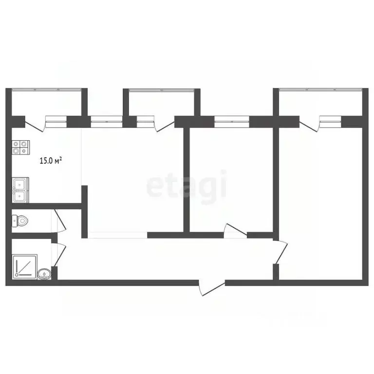 3-к кв. Тюменская область, Тюмень ул. Прокопия Артамонова, 4 (78.0 м) - Фото 1