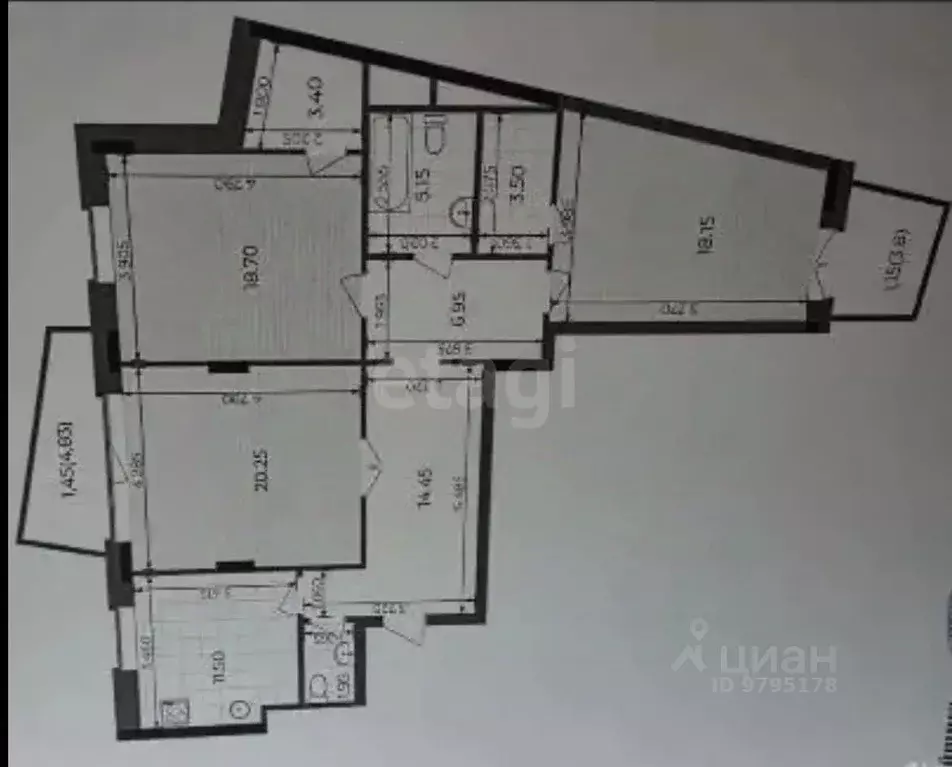 3-к кв. Татарстан, Казань ул. Абубекира Терегулова, 12 (104.6 м) - Фото 2