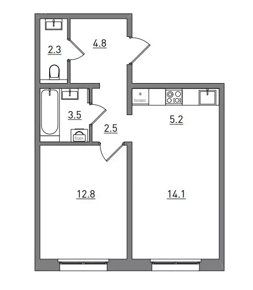 2-комнатная квартира: Киров, Чистопрудненская улица, 13А (45.2 м) - Фото 1