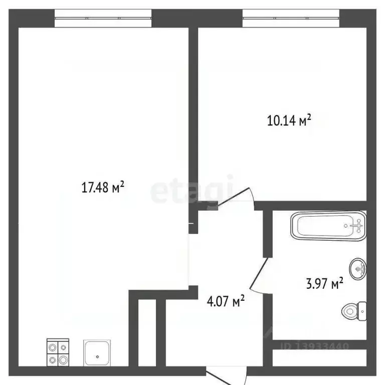 1-к кв. Тюменская область, Тюменский муниципальный округ, с. Горьковка ... - Фото 2