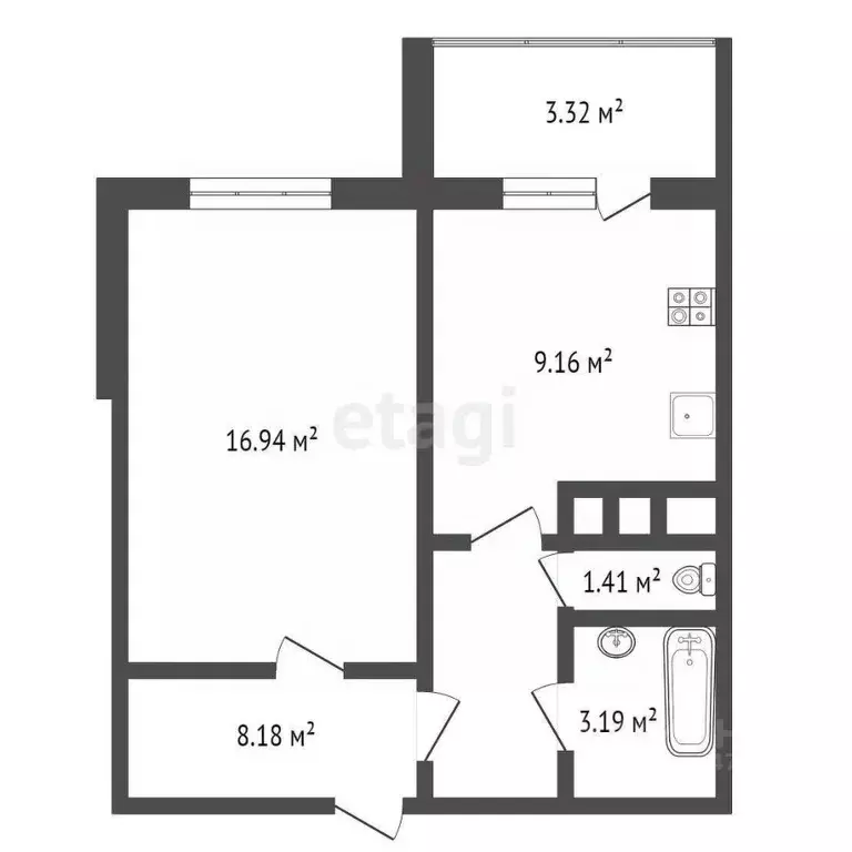 1-к кв. Владимирская область, Ковров ул. Строителей, 26 (42.0 м) - Фото 1
