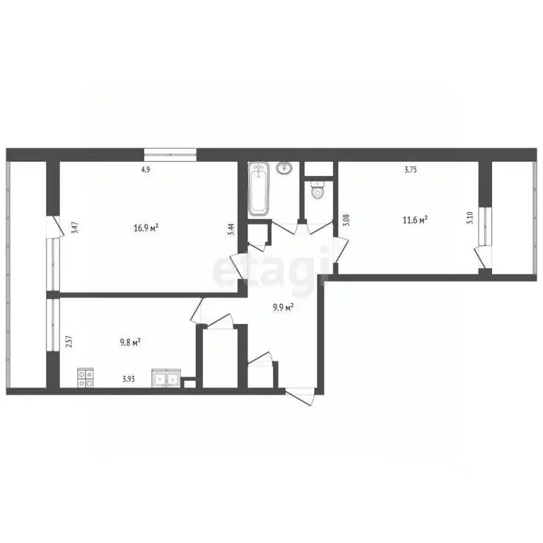 2-к кв. Москва Сухонская ул., 7 (53.0 м) - Фото 1