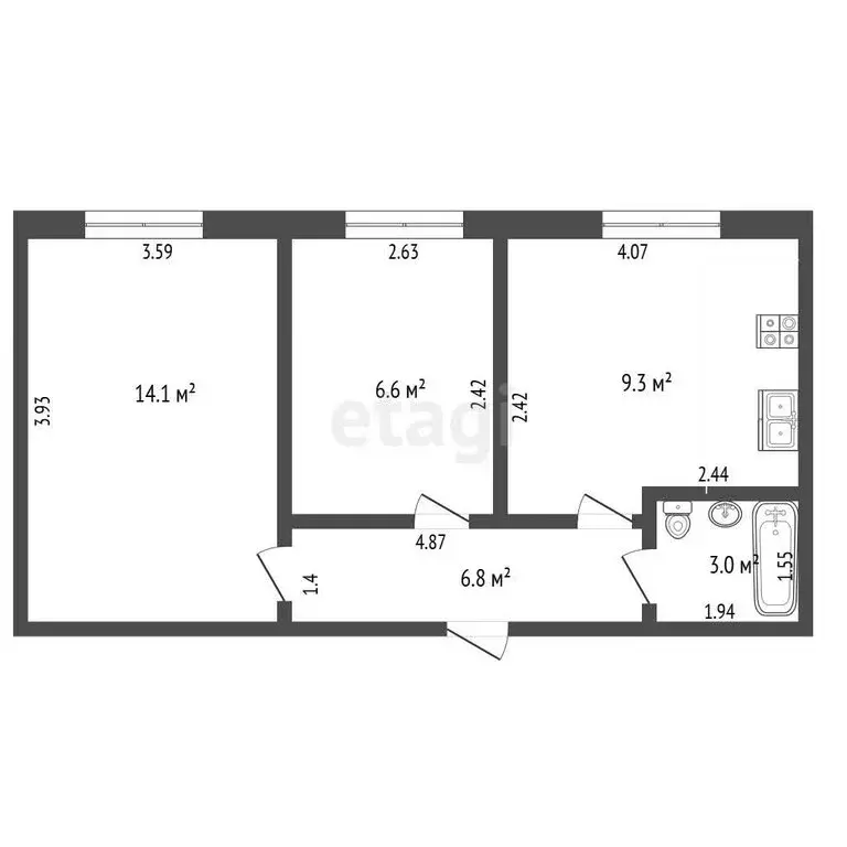 2-комнатная квартира: Нижний Новгород, улица Советской Армии, 6 (40 м) - Фото 1