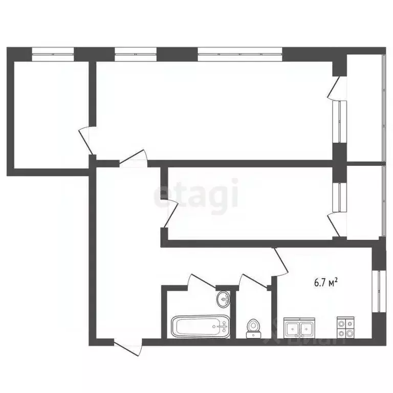 3-к кв. Ярославская область, Тутаев ул. Моторостроителей, 47 (67.0 м) - Фото 1