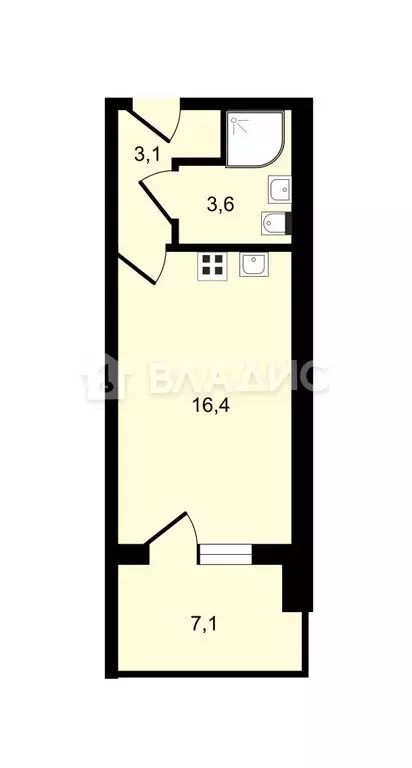 Квартира-студия: Санкт-Петербург, Пулковское шоссе, 73к5 (23.1 м) - Фото 0