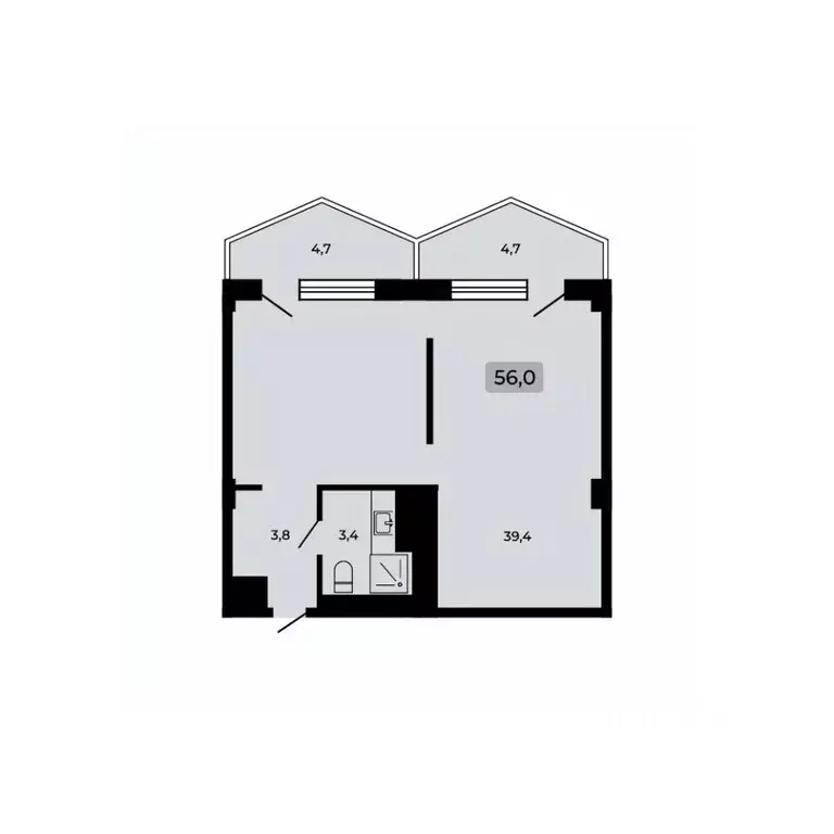 1-к кв. Краснодарский край, Туапсинский муниципальный округ, с. ... - Фото 1