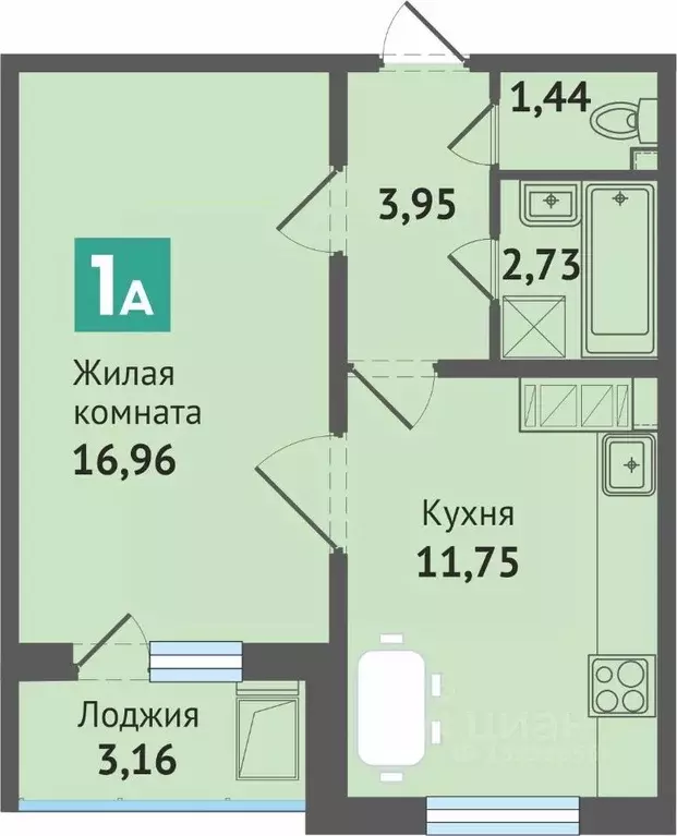 1-к кв. Чувашия, Чебоксары ул. Академика В.Н.Челомея, 12 (39.99 м) - Фото 0