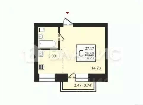 Студия Коми, Сыктывкар Верхний Чов мкр, 23/1 (26.4 м) - Фото 1