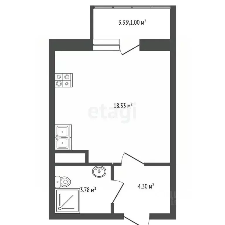Студия Санкт-Петербург Пулковское ш., 42к6 (26.1 м) - Фото 2