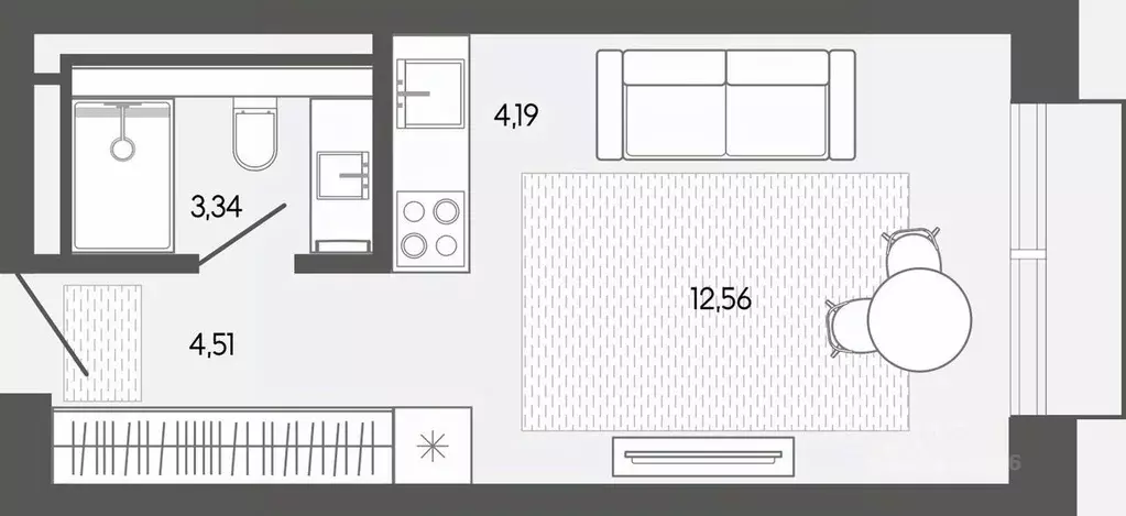 Студия Алтай, Майминский район, пос. Карлушка Нагорная ул. (24.6 м) - Фото 1