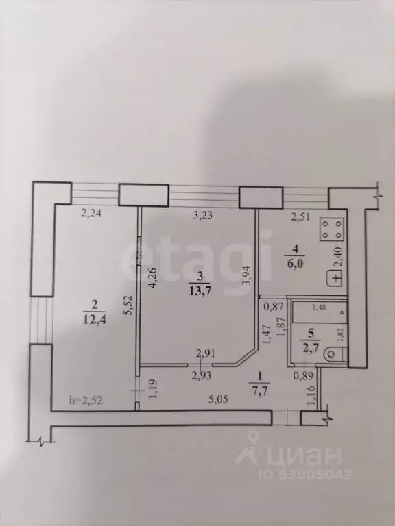2-к кв. Забайкальский край, Чита ул. Николая Островского, 20 (42.5 м) - Фото 2