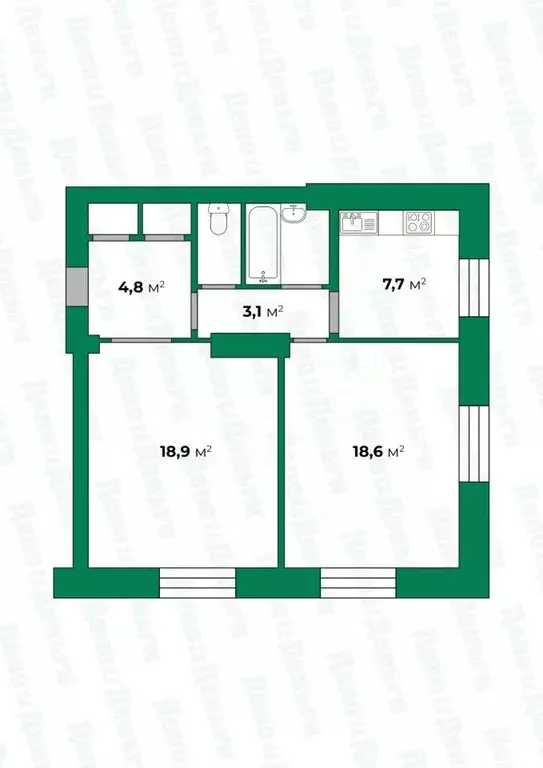 2-к кв. Кировская область, Киров ул. Казанская, 78 (59.3 м) - Фото 1