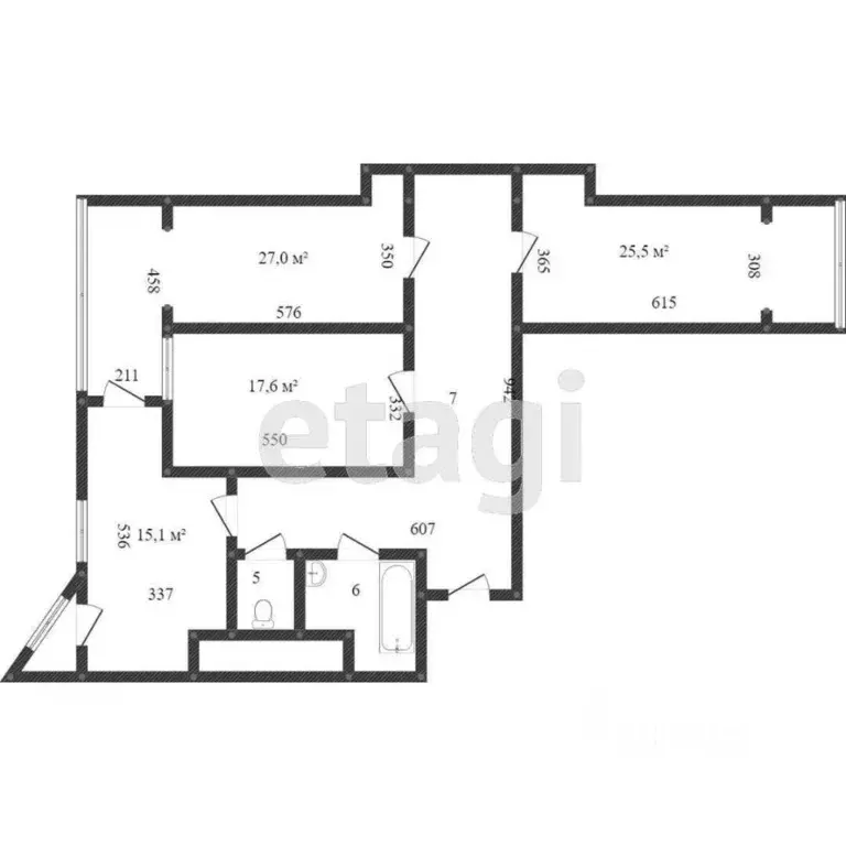 3-к кв. Белгородская область, Белгород Садовая ул., 3А (130.0 м) - Фото 2