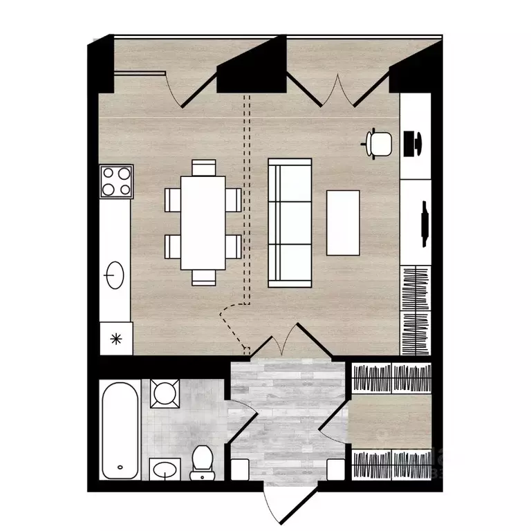 2-к кв. Ярославская область, Ярославль Республиканский проезд, 1 (41.8 ... - Фото 1