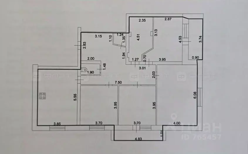 4-к кв. Татарстан, Казань ул. Кул Гали, 5А (127.8 м) - Фото 2