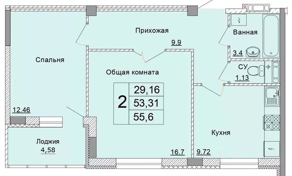 2-к кв. Белгородская область, Старый Оскол Степной мкр, 33Е (55.6 м) - Фото 0