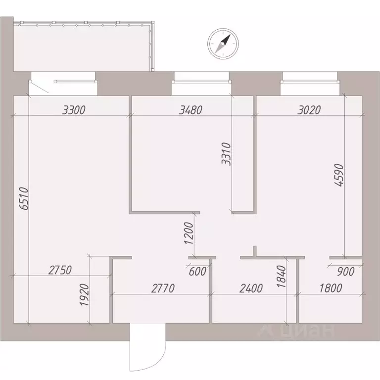 2-к кв. Брянская область, Брянск ул. Крапивницкого, 39/1 (64.4 м) - Фото 1