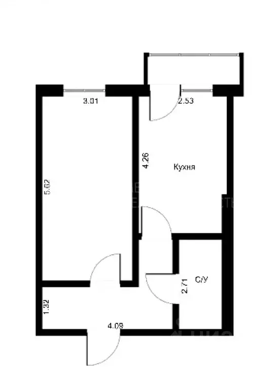 1-к кв. Тюменская область, Тюмень проезд Вятский, 28 (38.0 м) - Фото 2