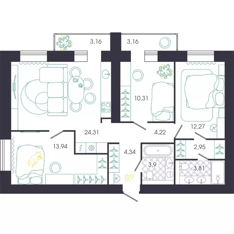 3-комнатная квартира: Пенза, Колышлейская улица, 7 (83.21 м) - Фото 1