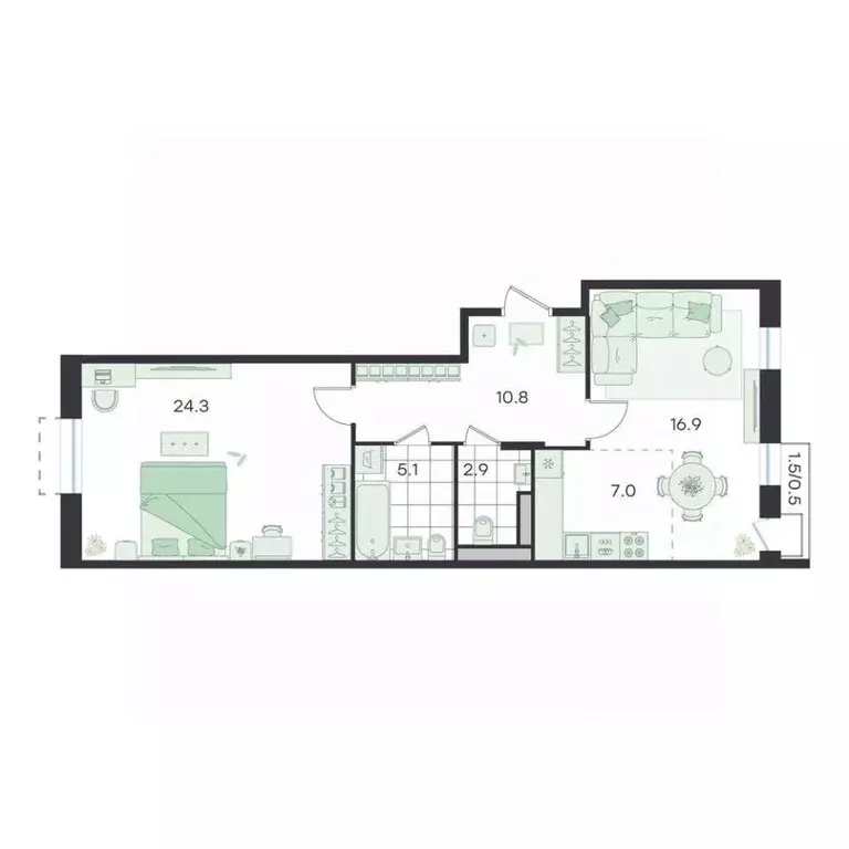 2-к кв. Московская область, Раменский муниципальный округ, Ильинский ... - Фото 1