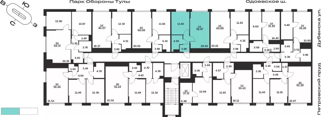 1-к кв. Тульская область, Тула Жукова Парк жилой комплекс (39.97 м) - Фото 1