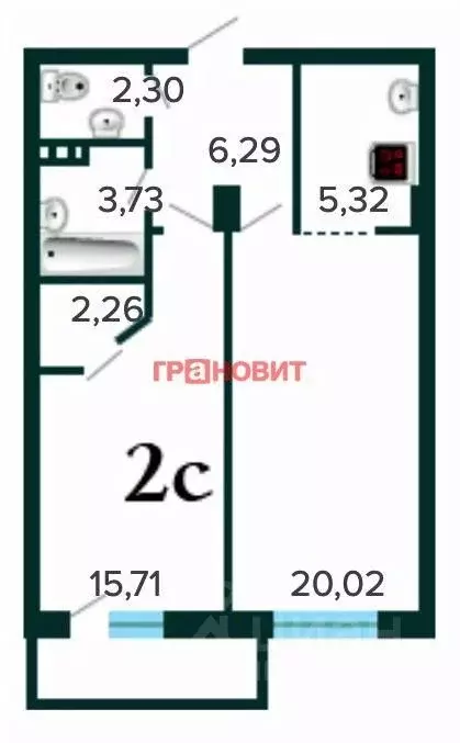 2-к кв. Новосибирская область, Новосибирск ул. Лескова, 27 (56.0 м) - Фото 1