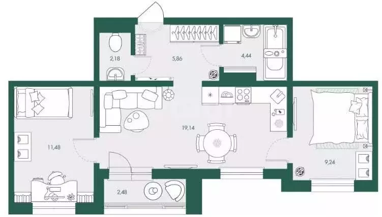 2-комнатная квартира: Южно-Сахалинск, планировочный район ... - Фото 1