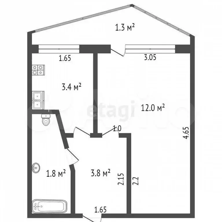 Квартира-студия, 21 м, 5/9 эт. - Фото 0