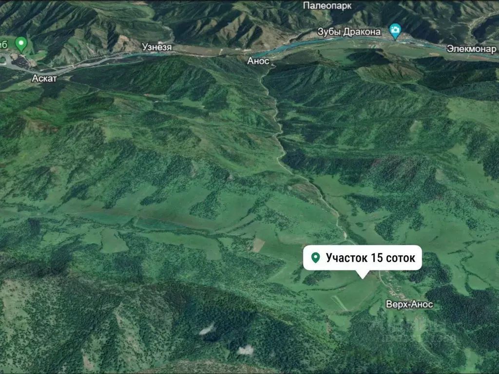 Участок в Алтай, Чемальский район, пос. Верх-Анос ул. Центральная ... - Фото 2