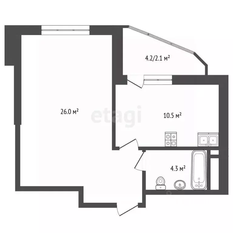 1-к кв. Москва проезд Невельского, 3к2 (43.0 м) - Фото 2