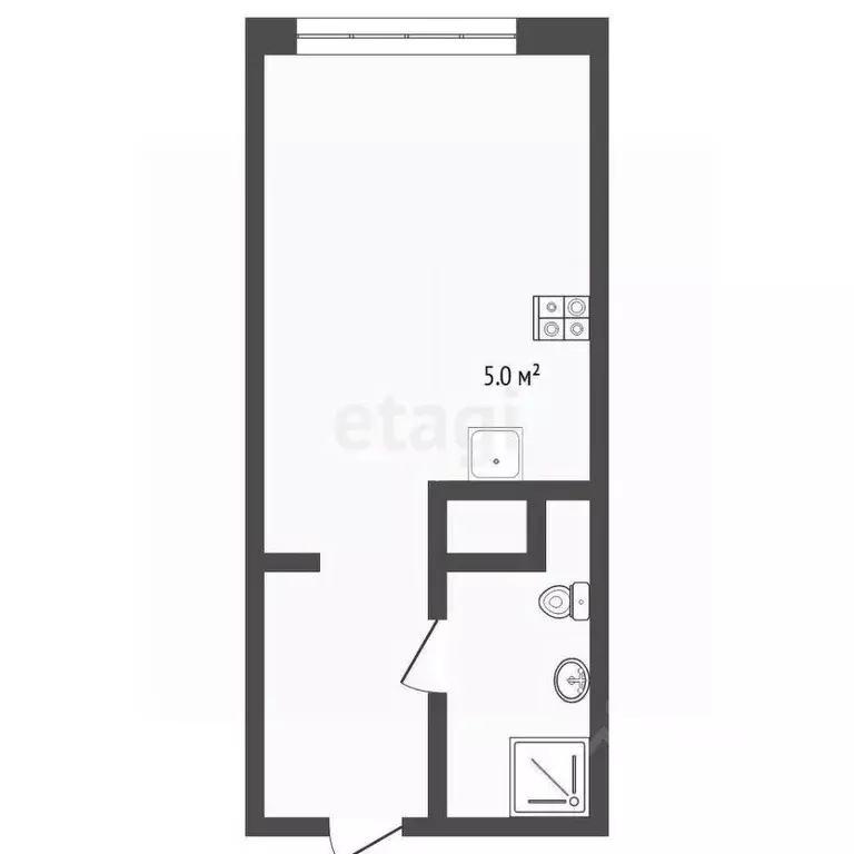 Студия Тюменская область, Тюмень ул. Андрея Кореневского, 11 (22.3 м) - Фото 2