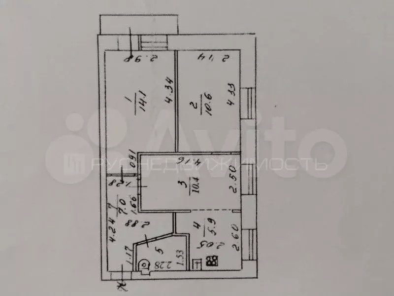 3-к. квартира, 52 м, 5/5 эт. - Фото 0