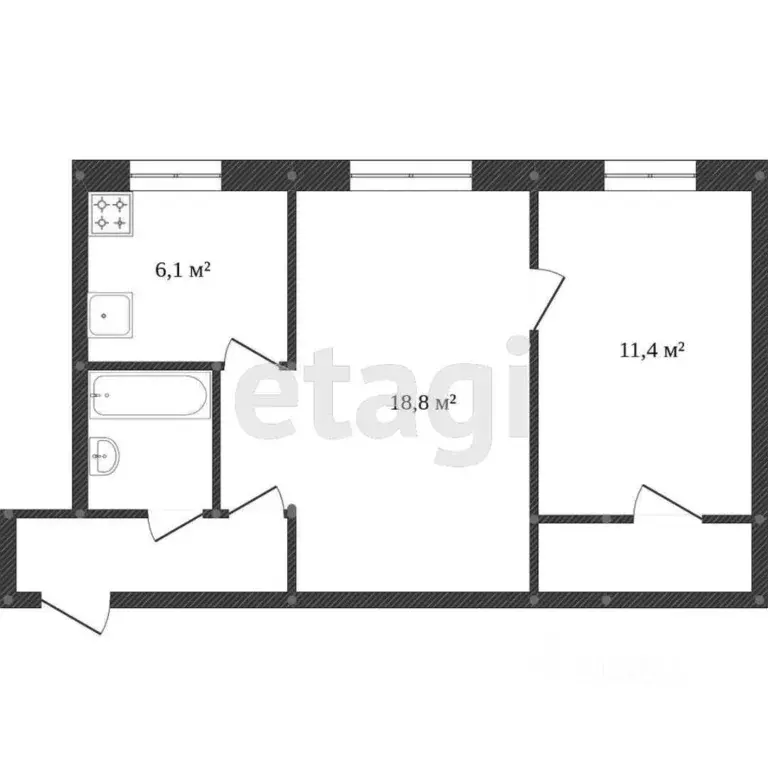 2-к кв. Красноярский край, Норильск ул. Нансена, 76 (42.7 м) - Фото 1